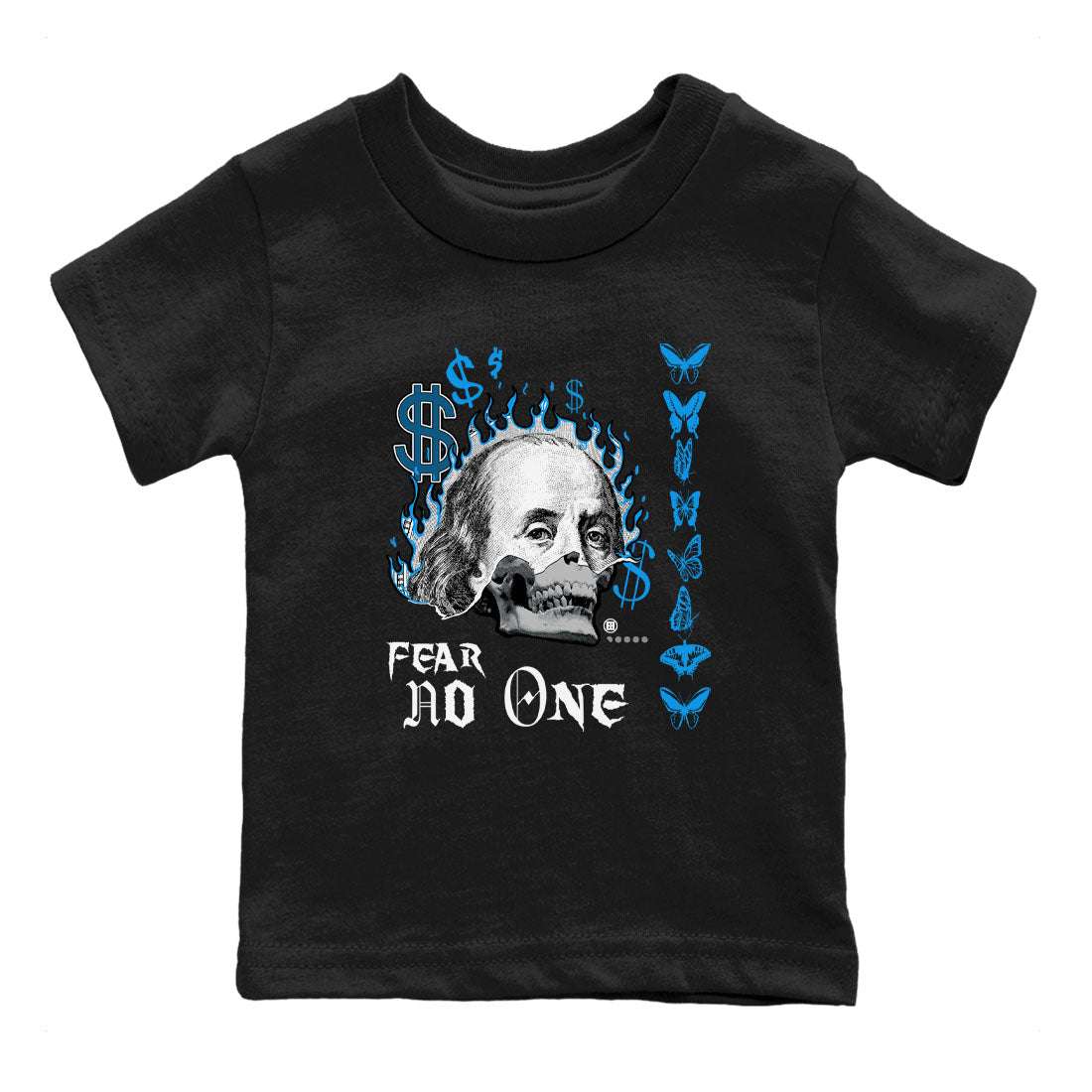 Fear No One snkmatch Tees Kids - Air Jordan 4 Military Blue