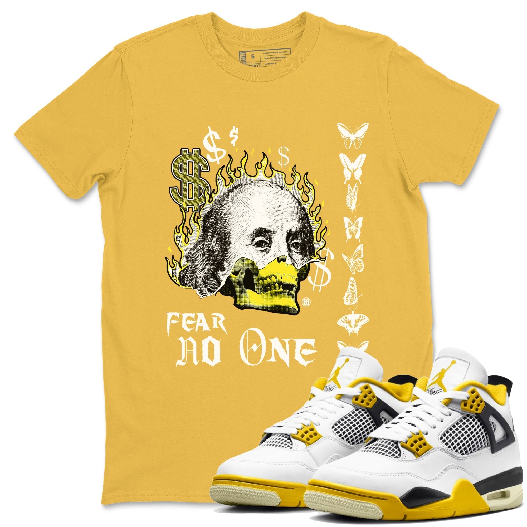 Fear No One snkmatch Tees - Air Jordan 4 Vivid Sulfur