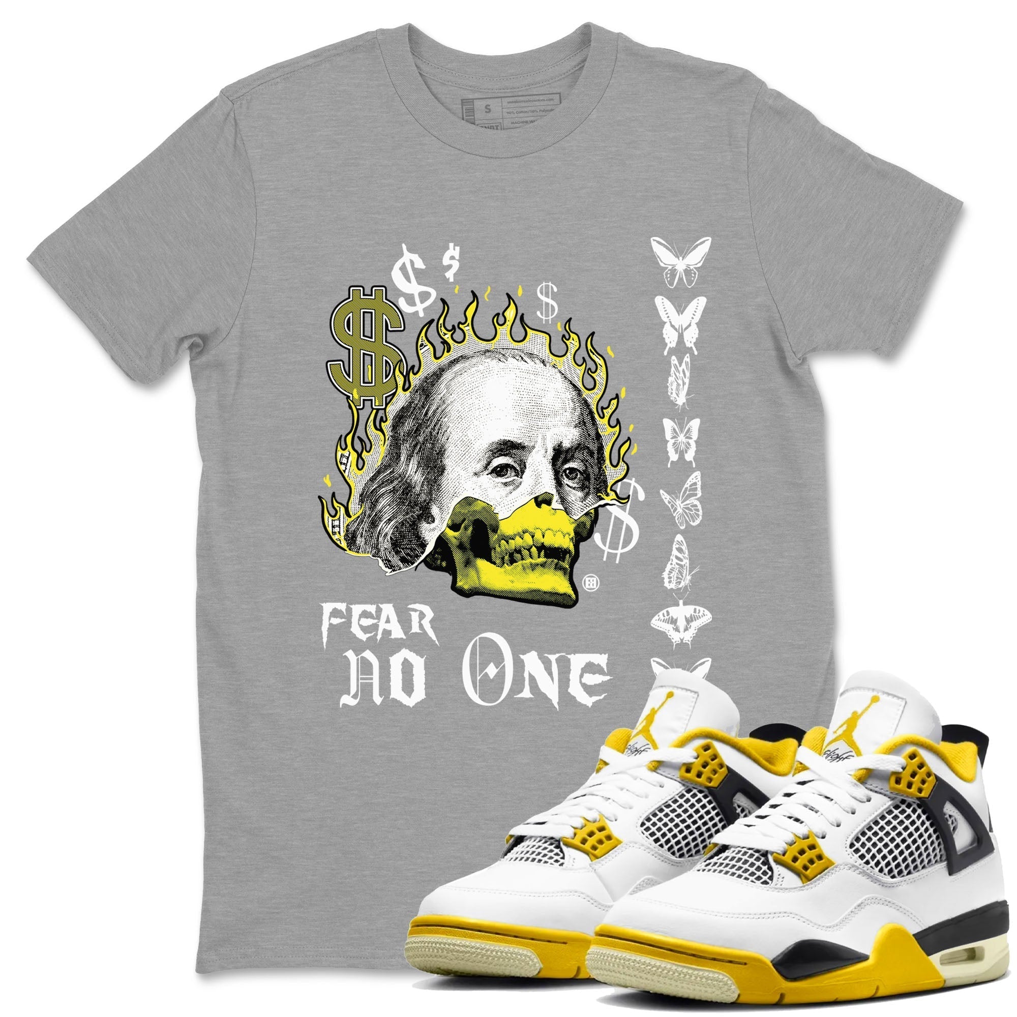 Fear No One snkmatch Tees - Air Jordan 4 Vivid Sulfur