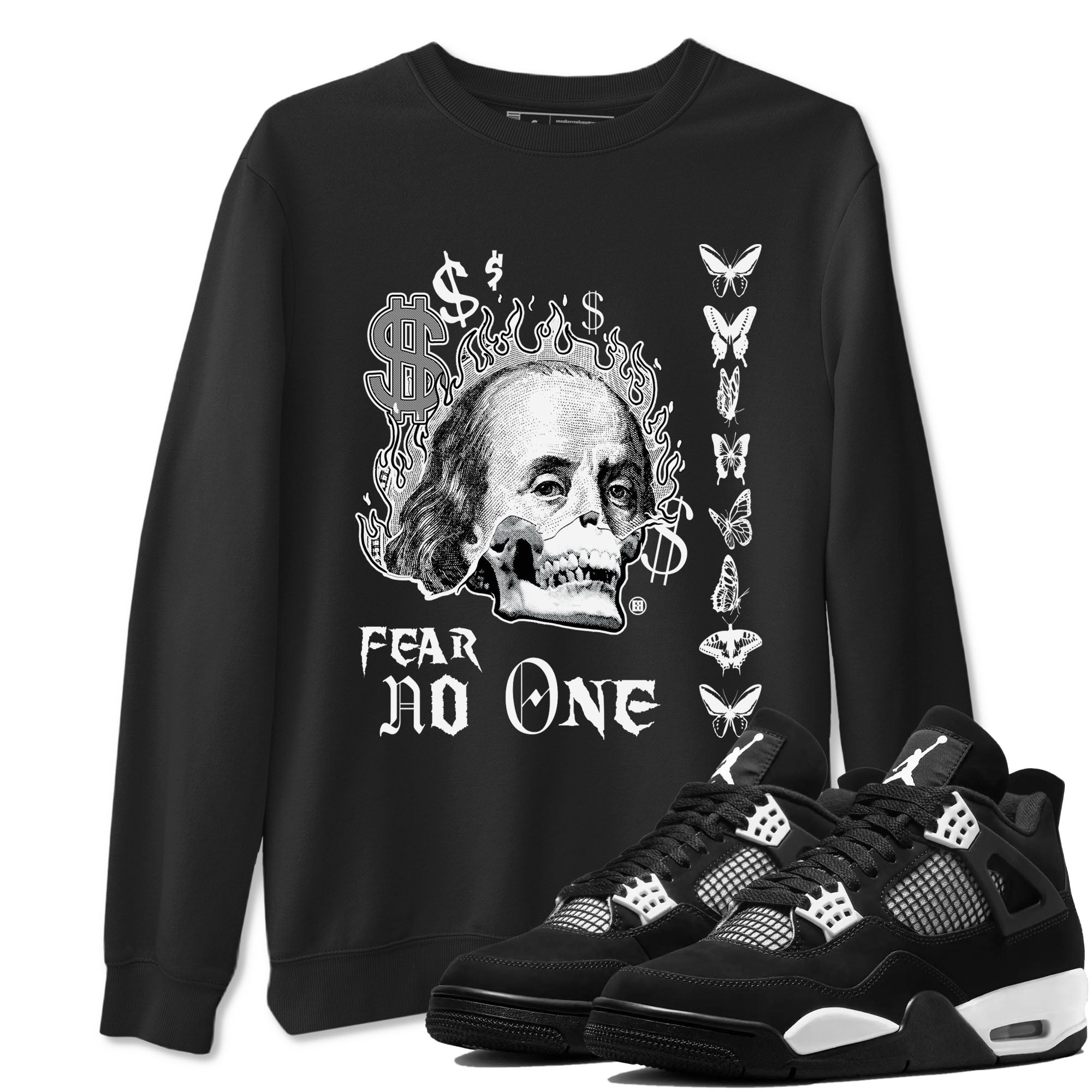 Fear No One snkmatch Tees - Air Jordan 4 White Thunder