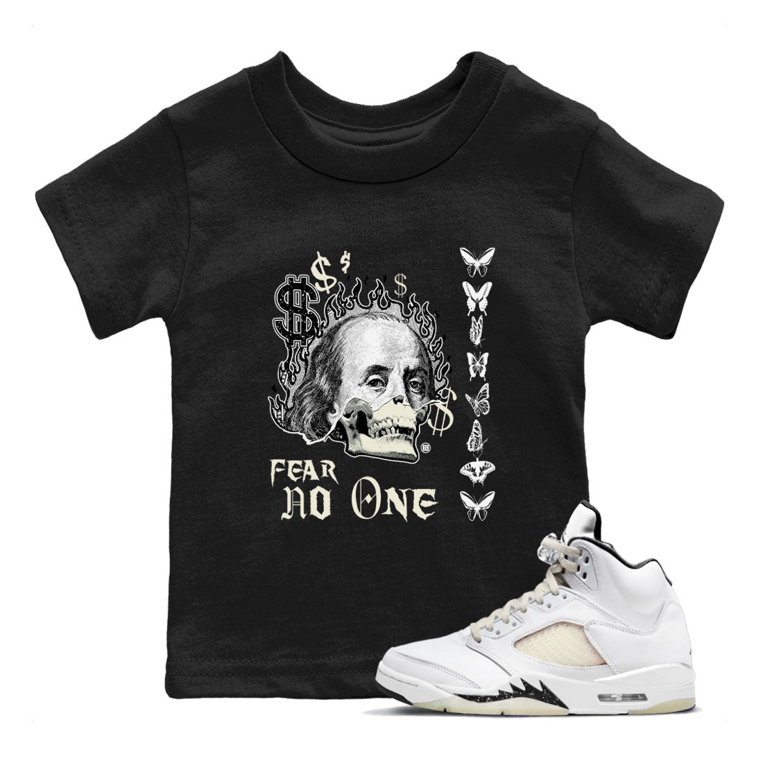 Fear No One snkmatch Tees Kids - Air Jordan 5 Sail