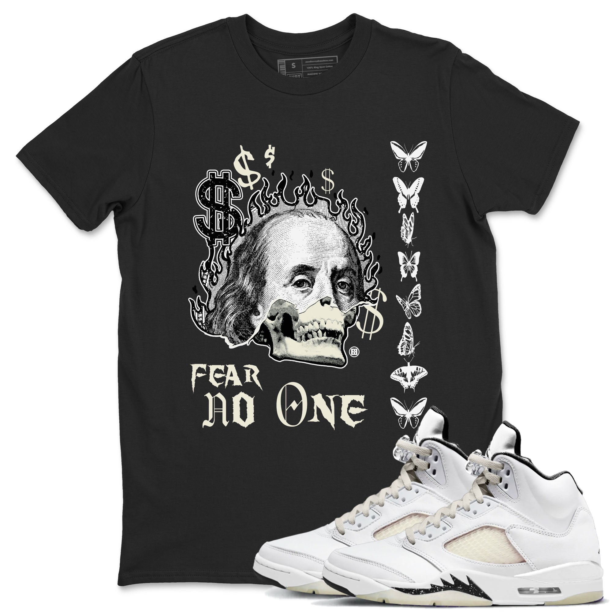 Fear No One snkmatch Tees - Air Jordan 5 Sail