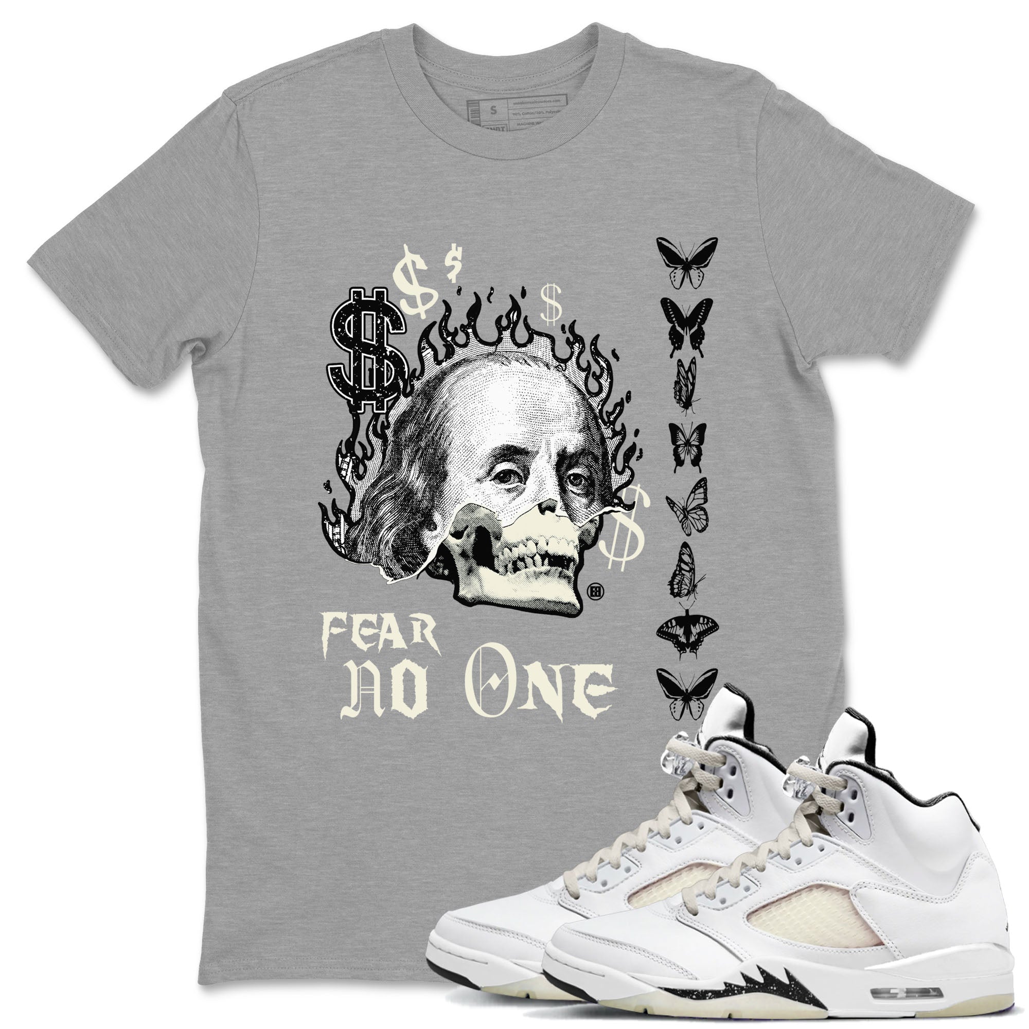 Fear No One snkmatch Tees - Air Jordan 5 Sail