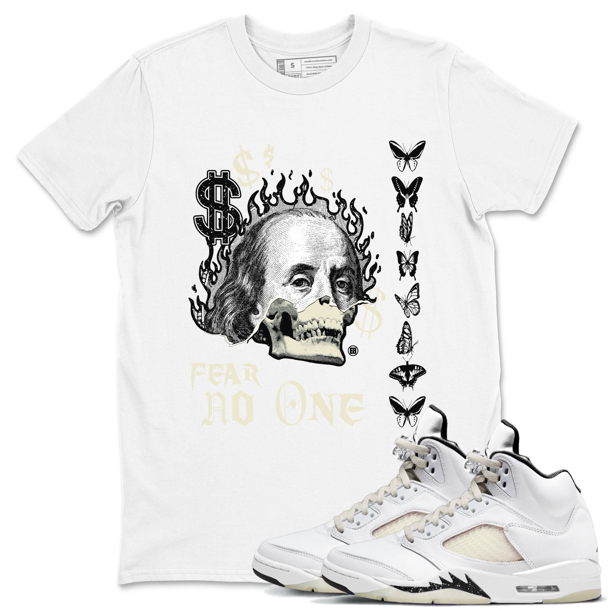 Fear No One snkmatch Tees - Air Jordan 5 Sail