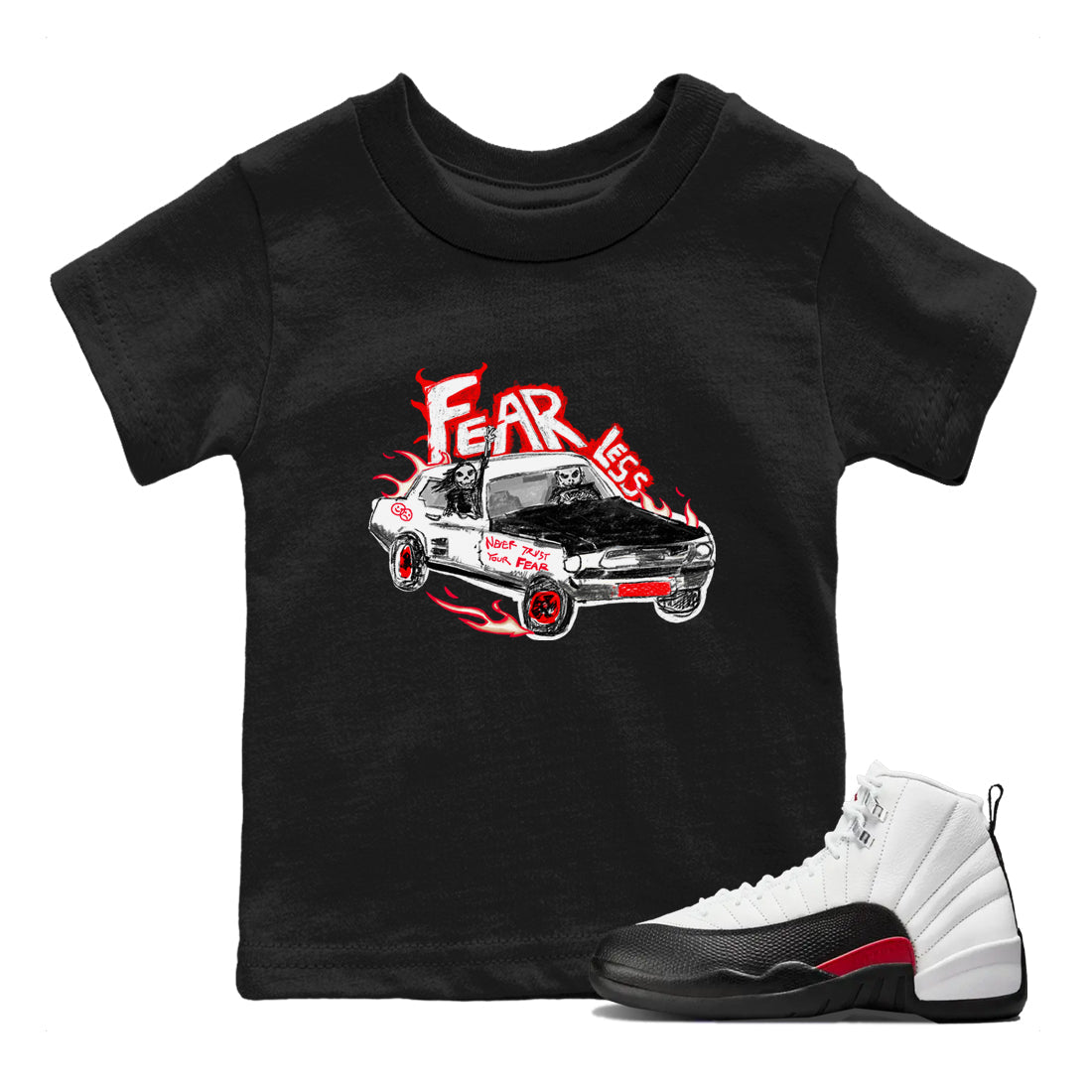 Fearless Car snkmatch Tees Kids - Air Jordan 12 Taxi Flip