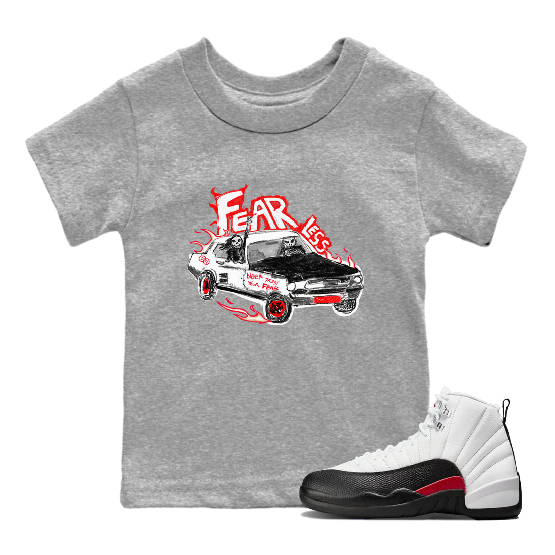 Fearless Car snkmatch Tees Kids - Air Jordan 12 Taxi Flip