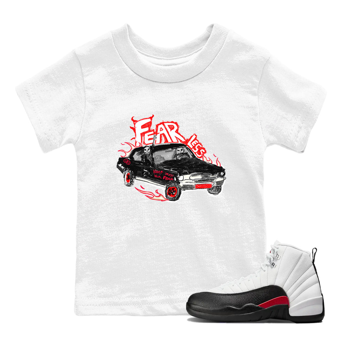 Fearless Car snkmatch Tees Kids - Air Jordan 12 Taxi Flip