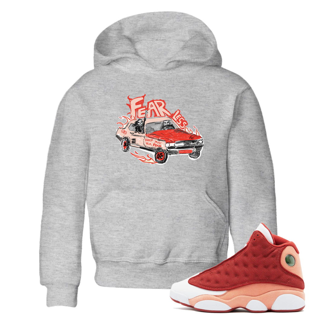 Fearless Car snkmatch Tees Kids - Air Jordan 13 Dune Red
