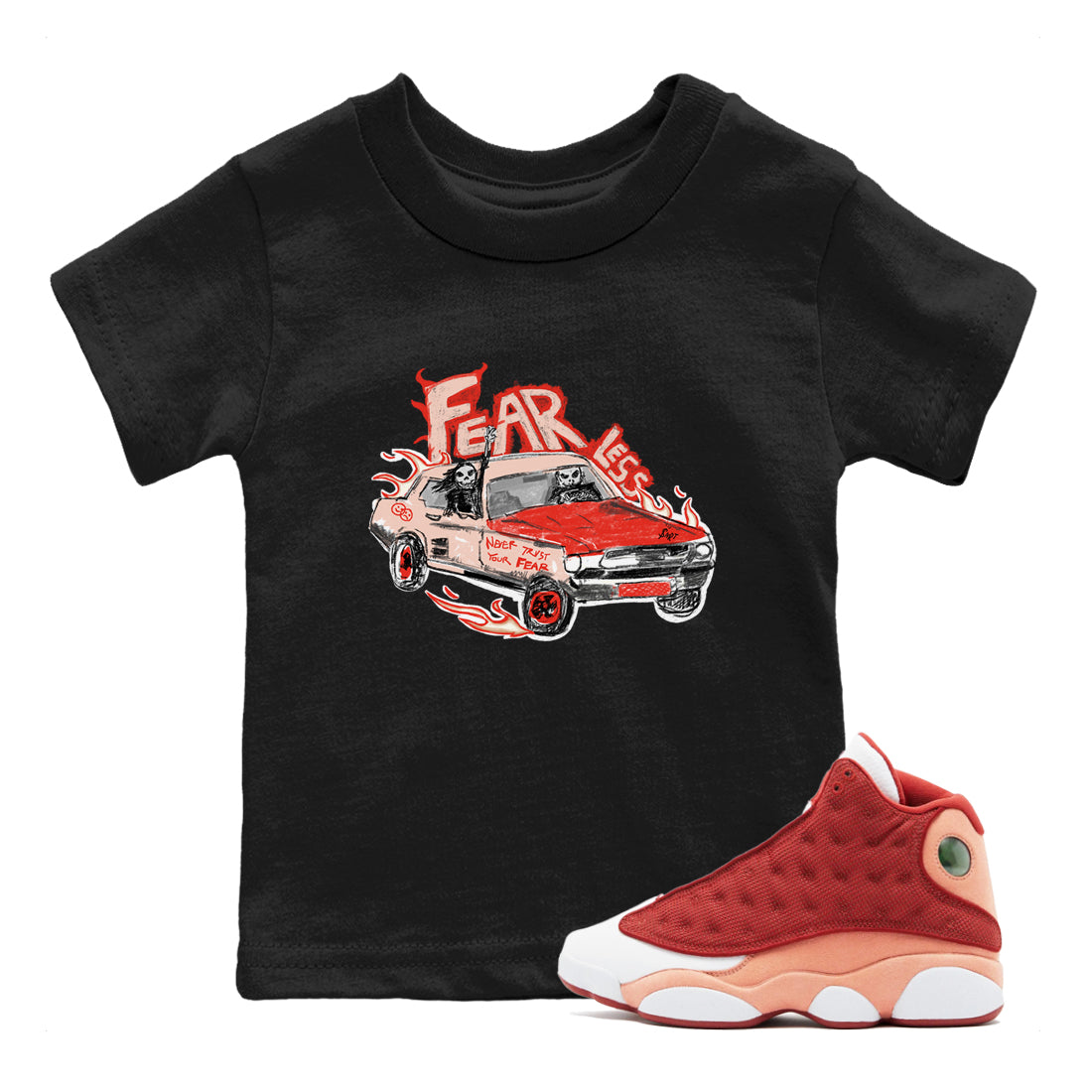 Fearless Car snkmatch Tees Kids - Air Jordan 13 Dune Red