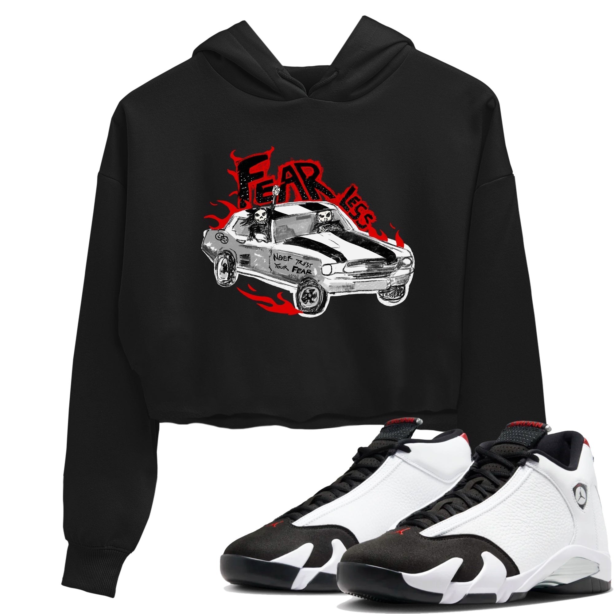 Fearless Car snkmatch Women's Top - Air Jordan 14 Black Toe