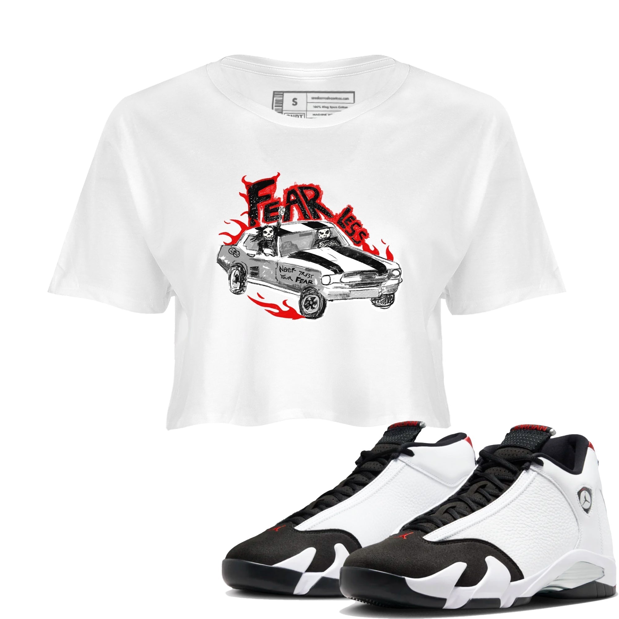Fearless Car snkmatch Women's Top - Air Jordan 14 Black Toe