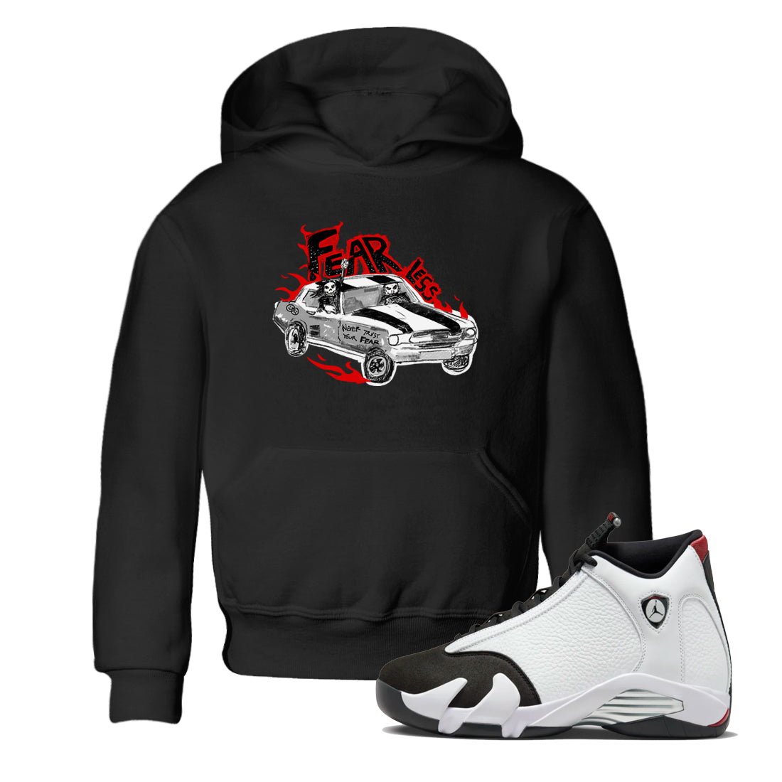 Fearless Car snkmatch Tees Kids - Air Jordan 14 Black Toe