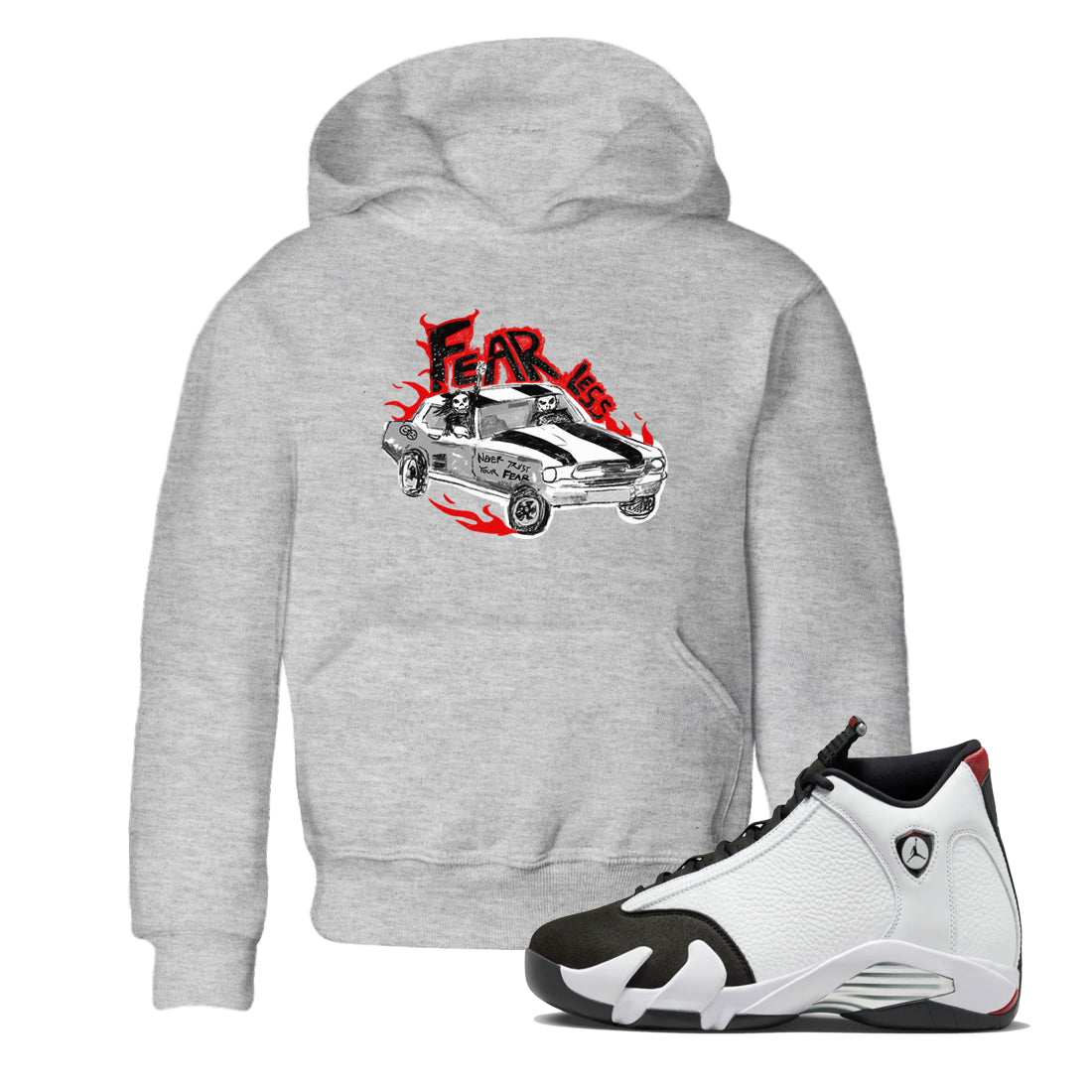 Fearless Car snkmatch Tees Kids - Air Jordan 14 Black Toe