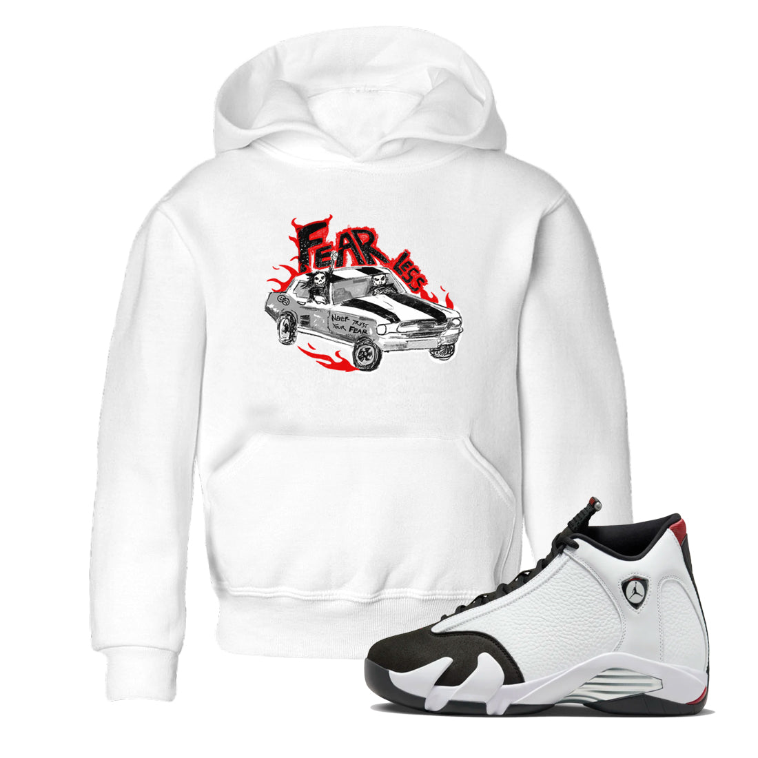 Fearless Car snkmatch Tees Kids - Air Jordan 14 Black Toe