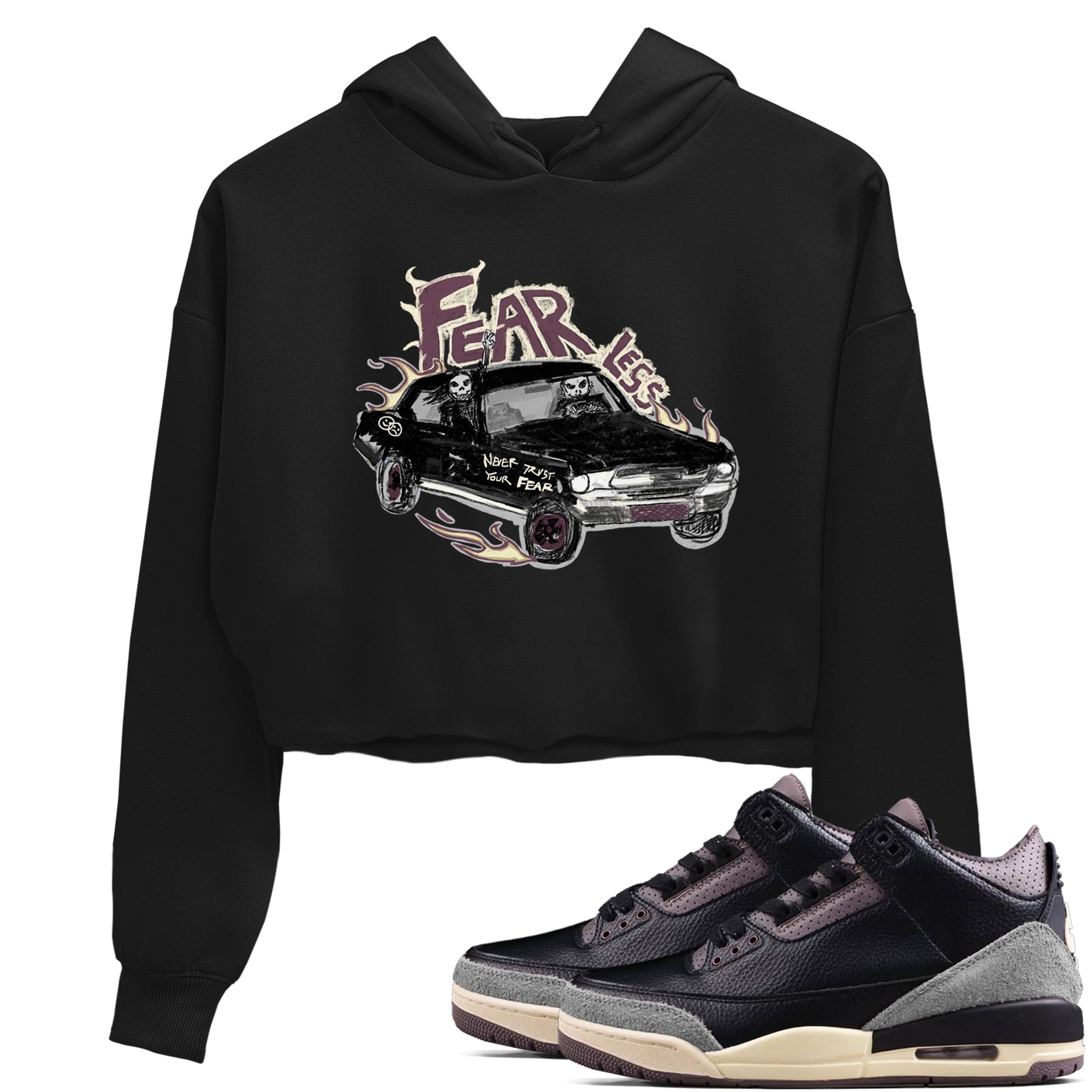 Fearless Car snkmatch Women's Top - Air Jordan 3 A Ma Maniere x Black