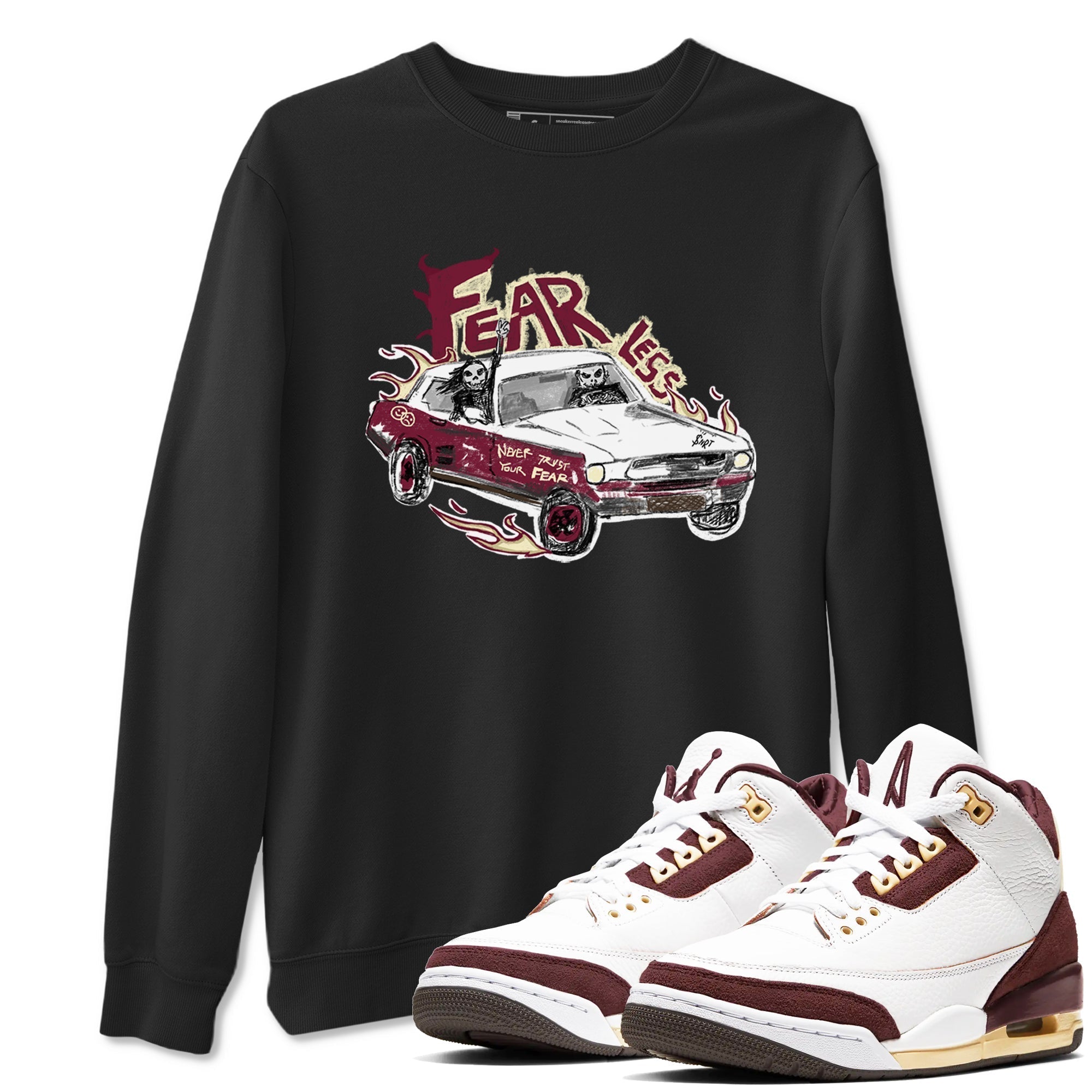Fearless Car snkmatch Tees - Air Jordan 3 A Ma Maniere x Burgundy Crush
