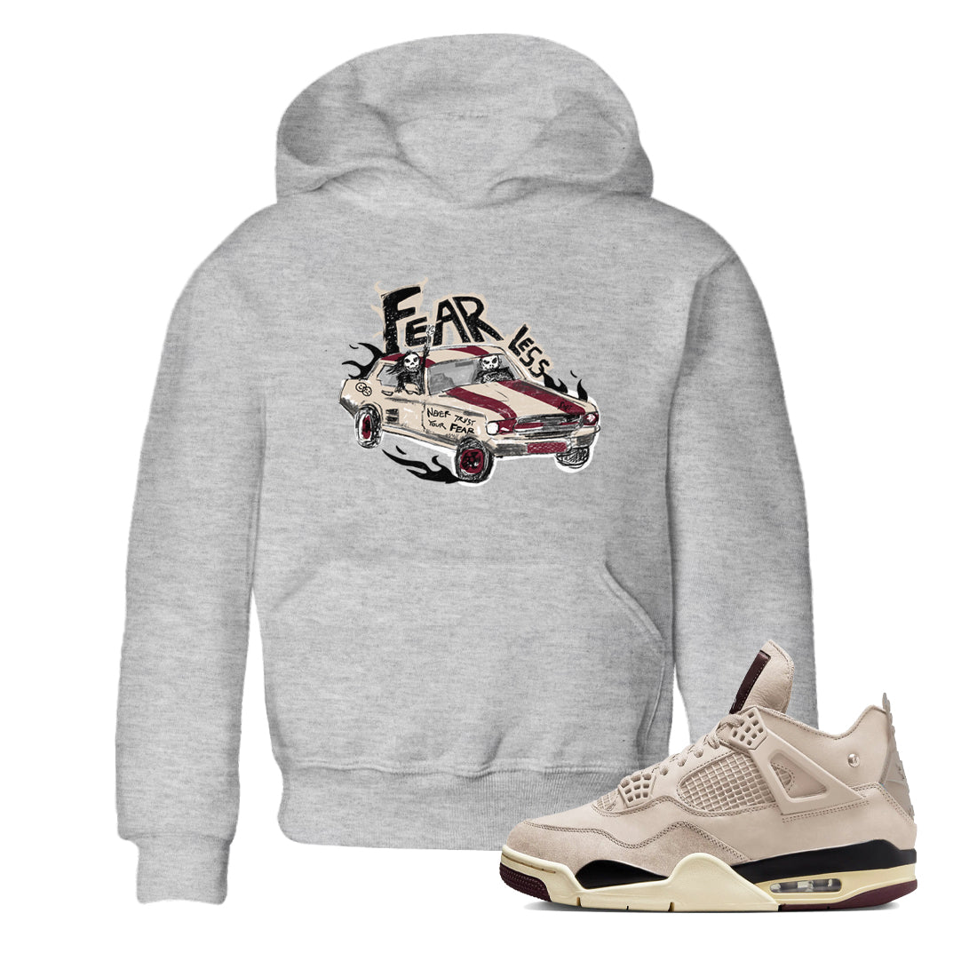 Fearless Car snkmatch Tees Kids - Air Jordan 4 A Ma Maniere x Fossil Stone