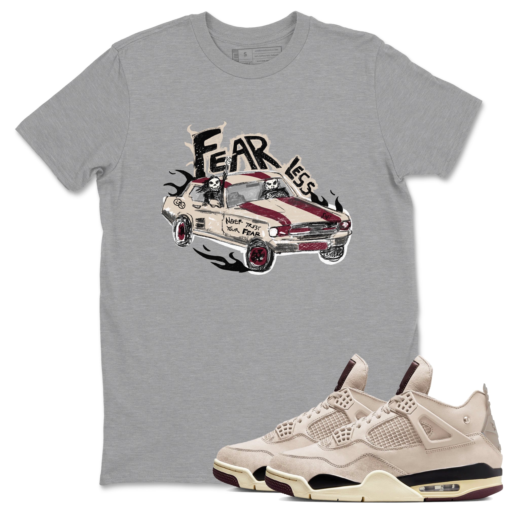 Fearless Car snkmatch Tees - Air Jordan 4 A Ma Maniere x Fossil Stone