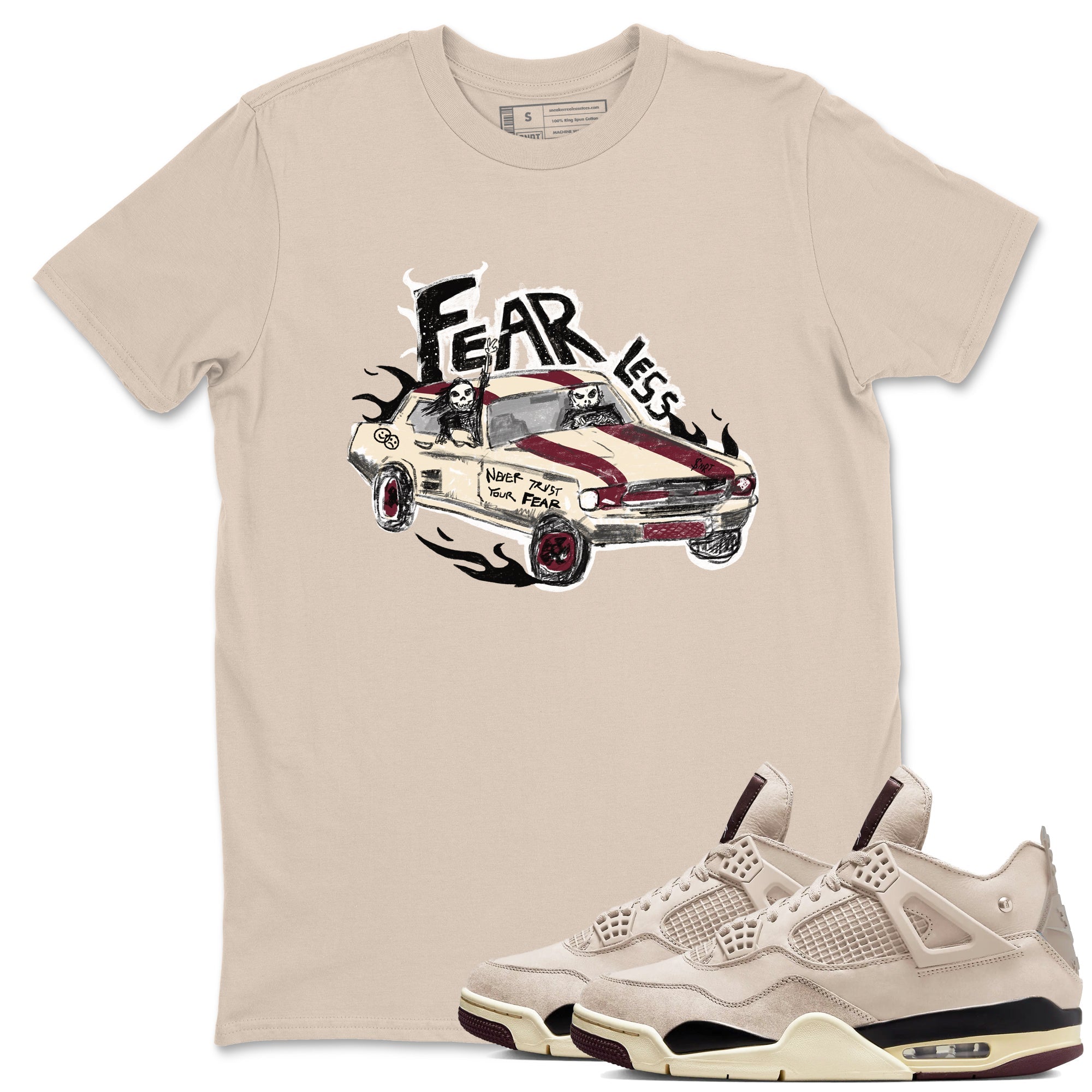 Fearless Car snkmatch Tees - Air Jordan 4 A Ma Maniere x Fossil Stone