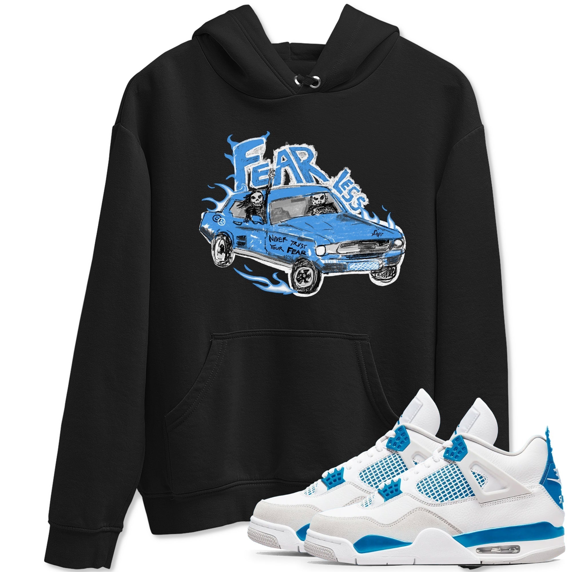 Fearless Car snkmatch Tees - Air Jordan 4 Military Blue