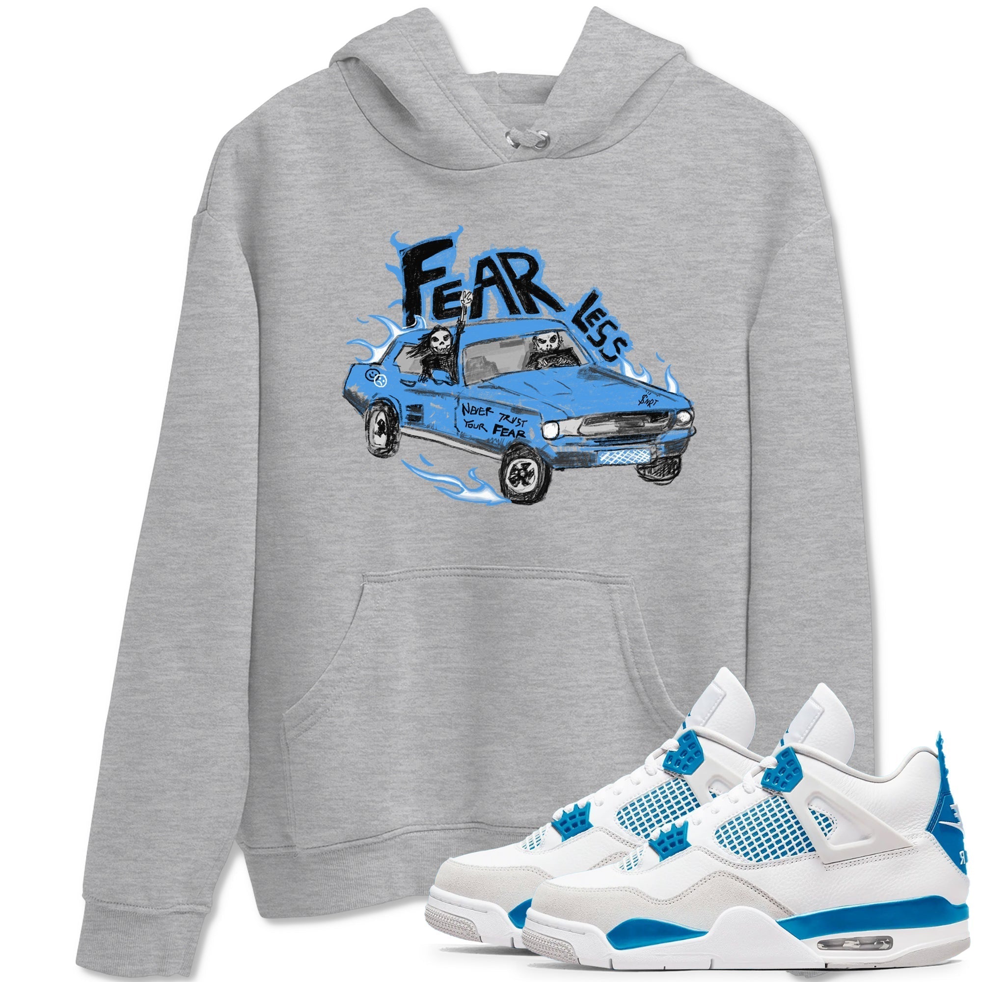 Fearless Car snkmatch Tees - Air Jordan 4 Military Blue