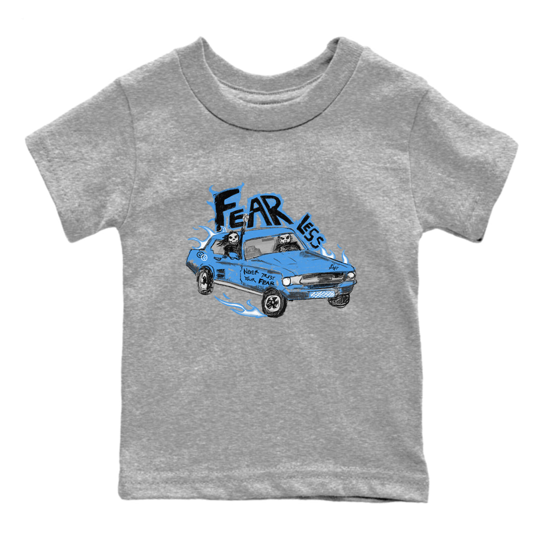 Fearless Car snkmatch Tees Kids - Air Jordan 4 Military Blue