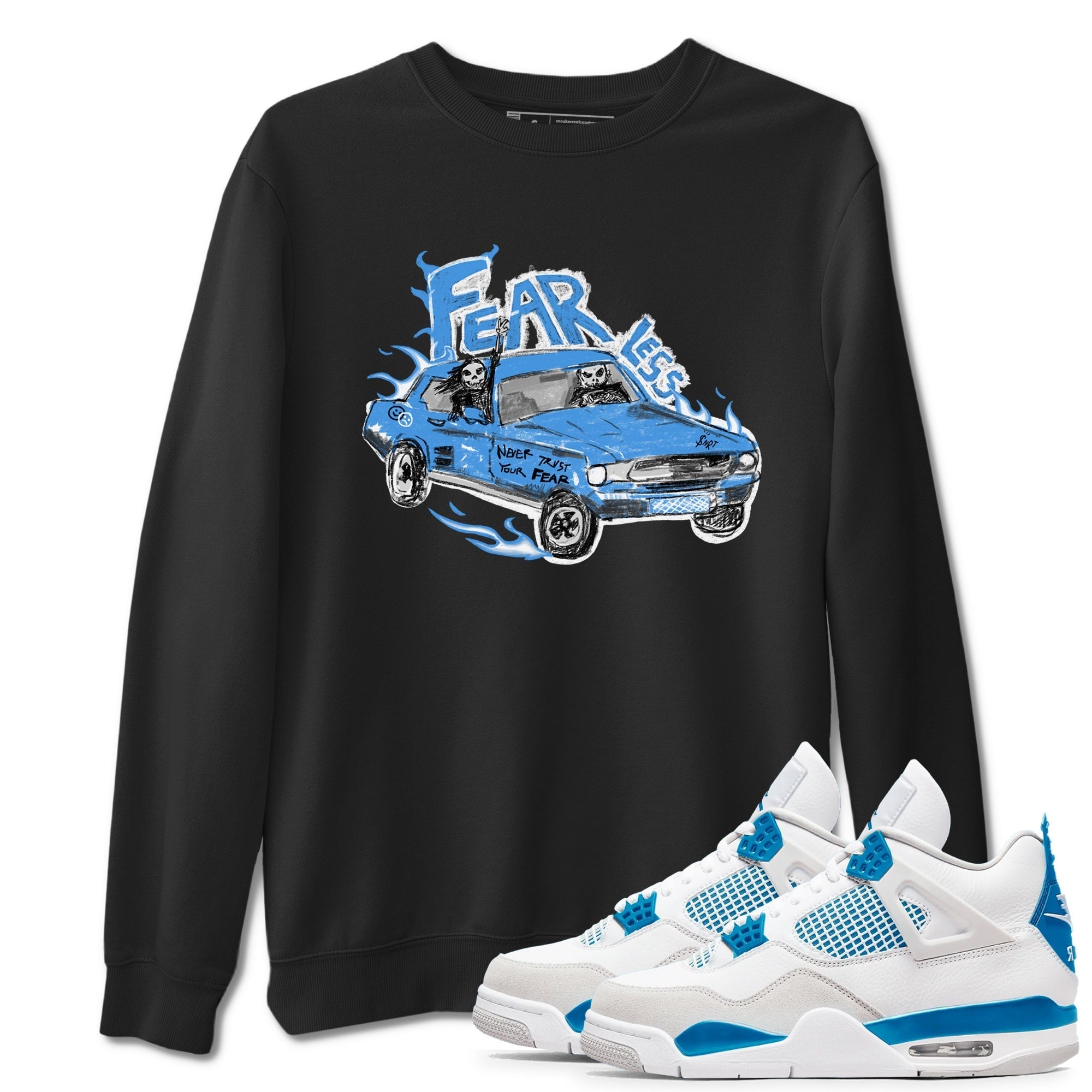 Fearless Car snkmatch Tees - Air Jordan 4 Military Blue