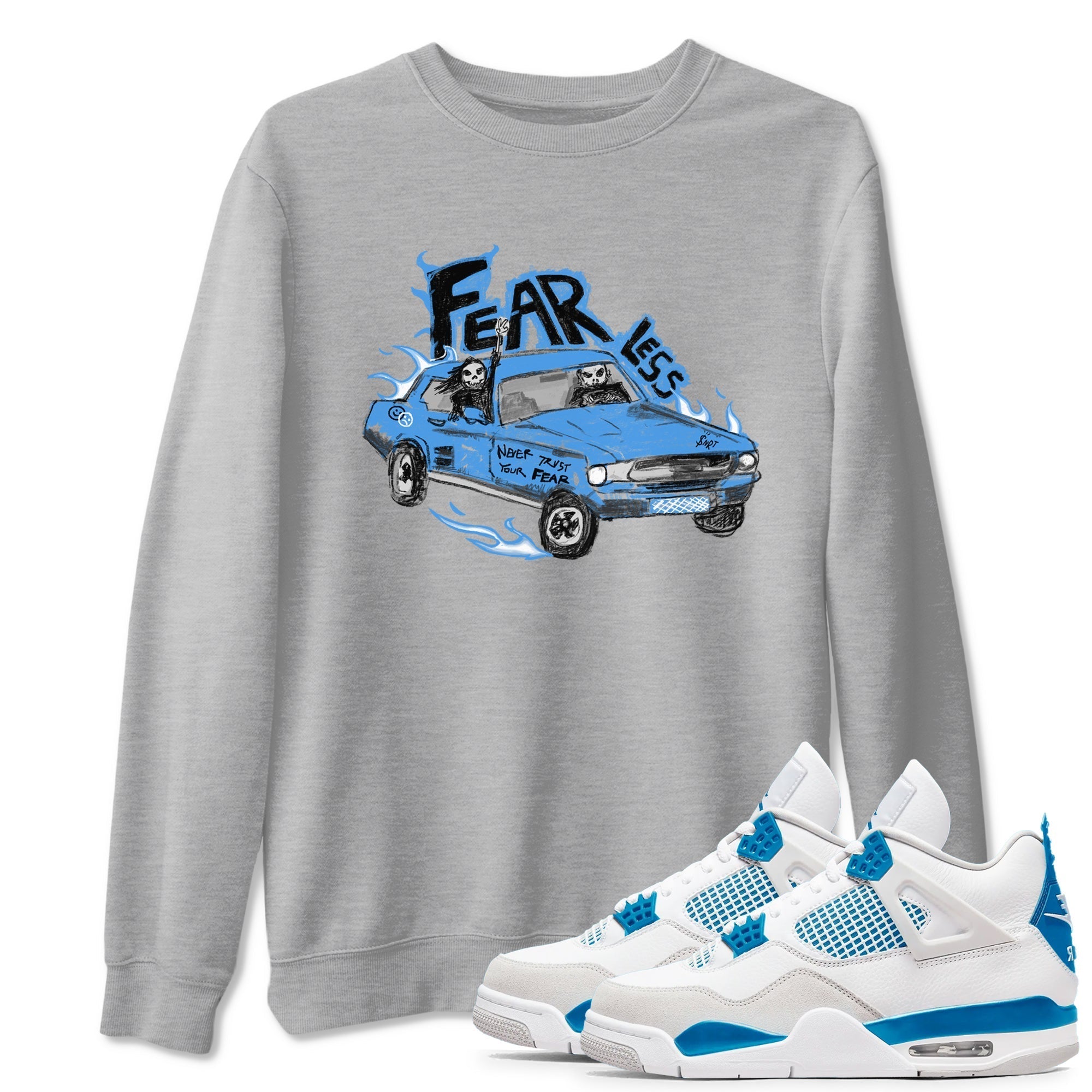 Fearless Car snkmatch Tees - Air Jordan 4 Military Blue