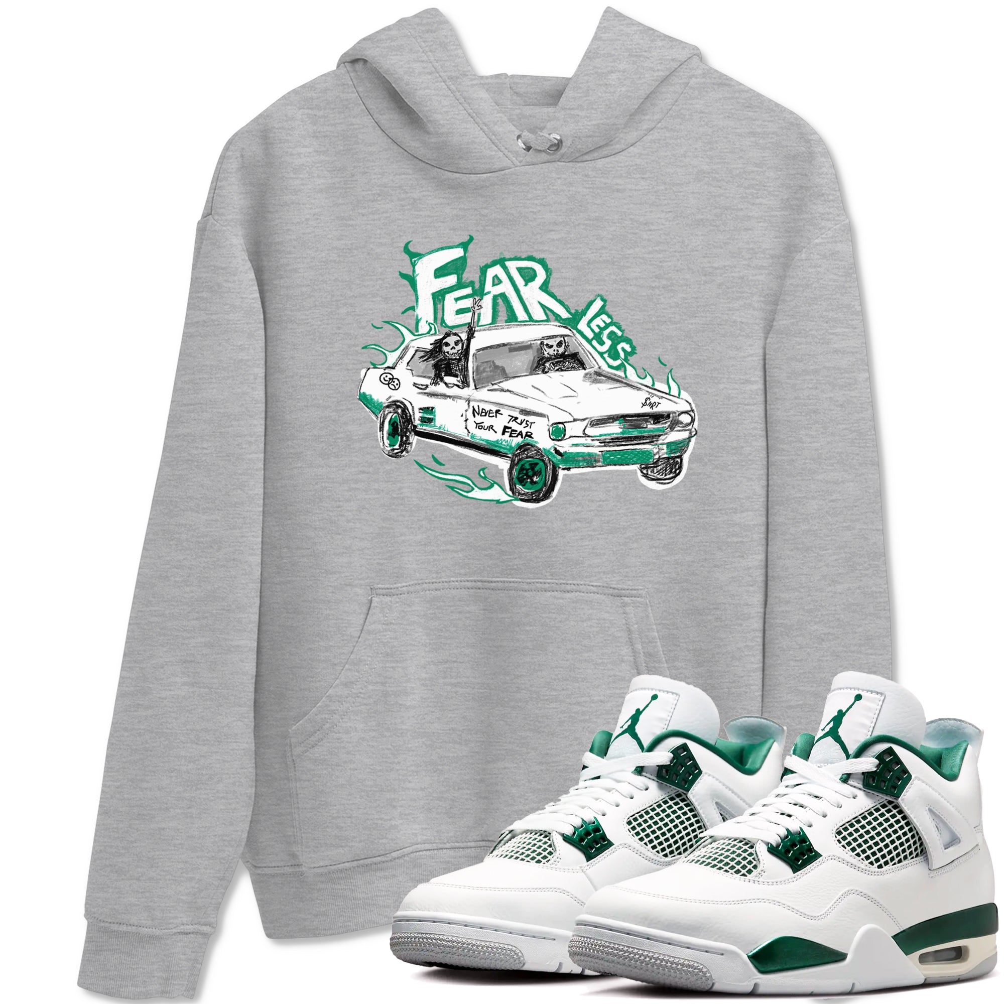 Fearless Car snkmatch Tees - Air Jordan 4 Oxidized Green