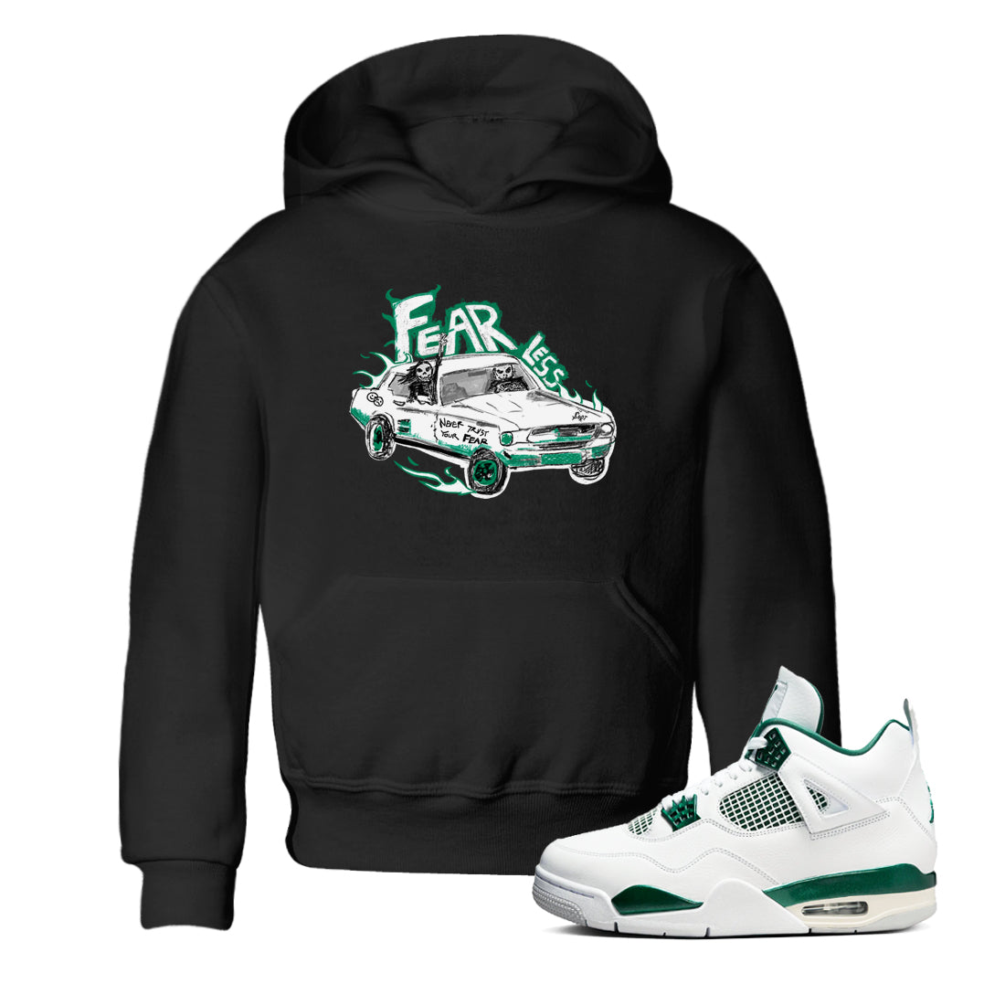 Fearless Car snkmatch Tees Kids - Air Jordan 4 Oxidized Green