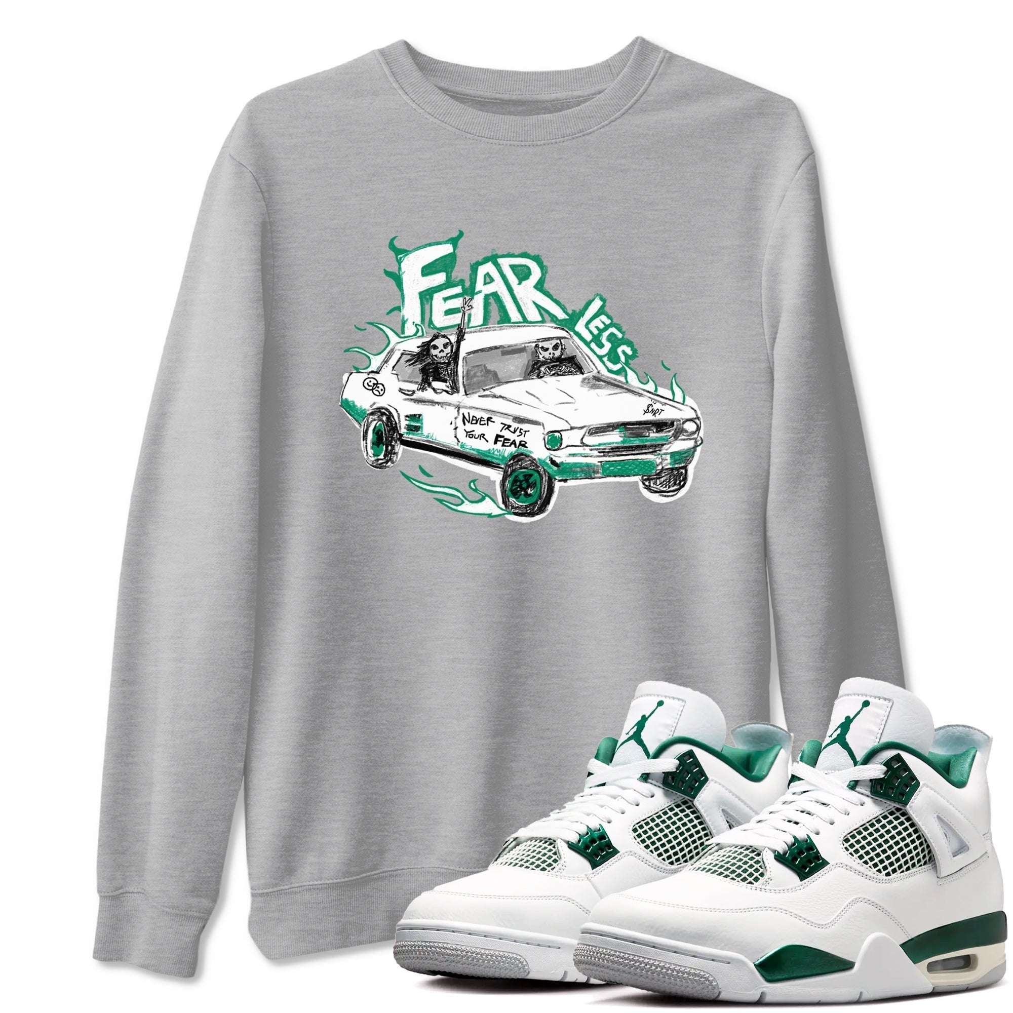 Fearless Car snkmatch Tees - Air Jordan 4 Oxidized Green
