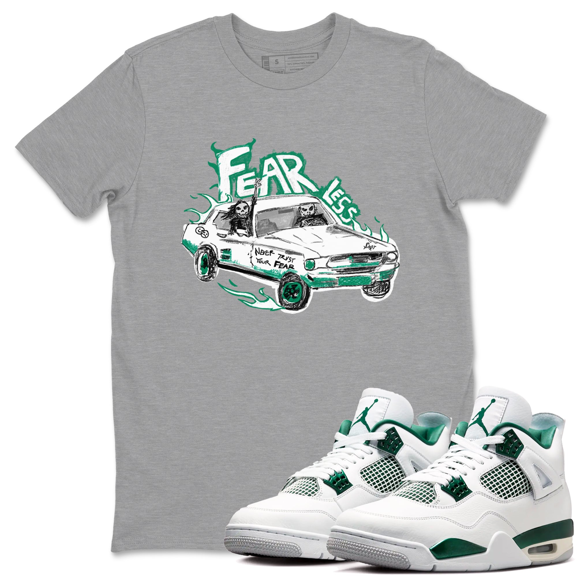 Fearless Car snkmatch Tees - Air Jordan 4 Oxidized Green