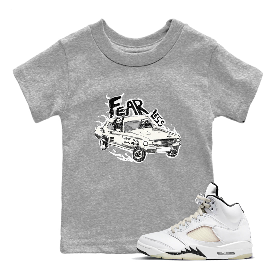 Fearless Car snkmatch Tees Kids - Air Jordan 5 Sail