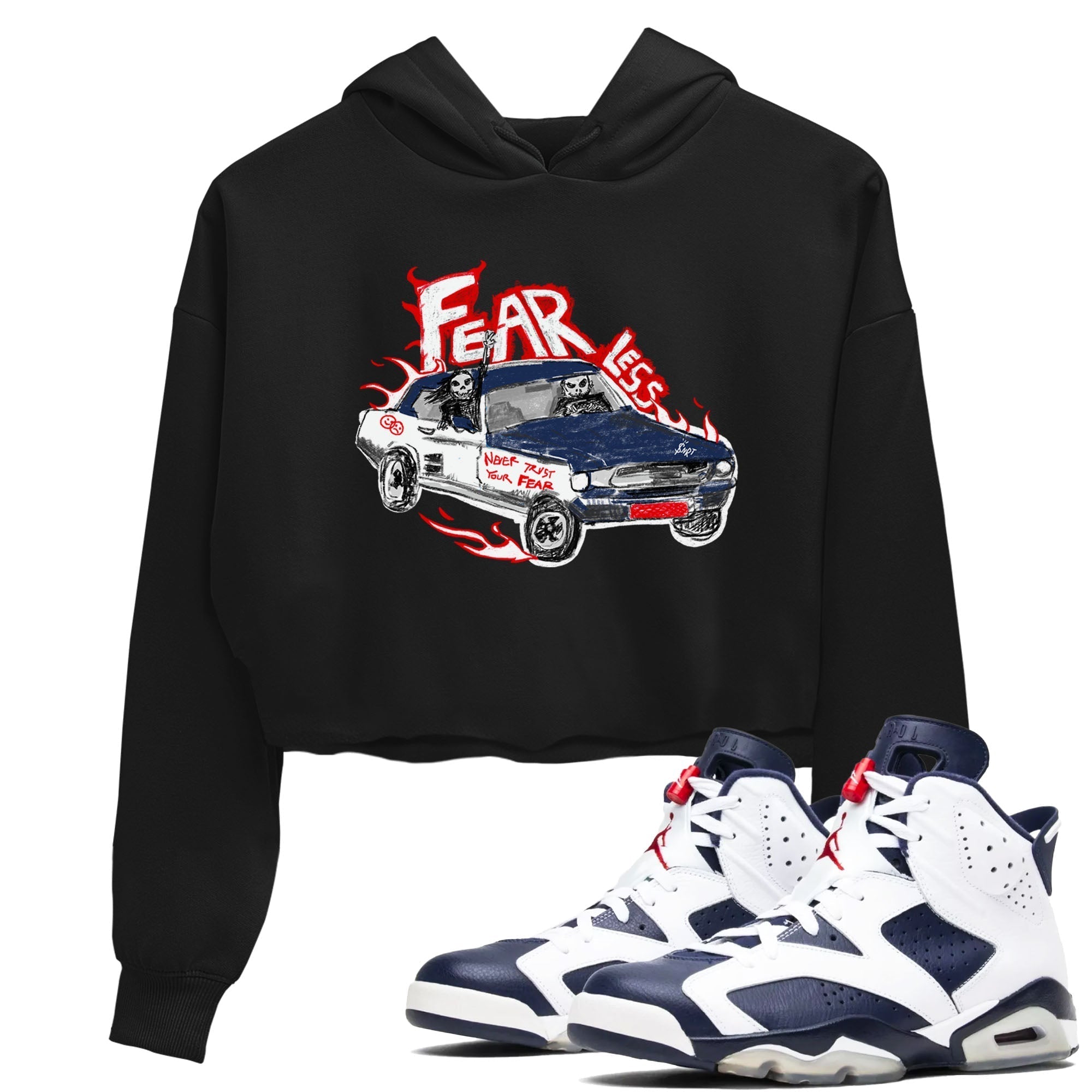 Fearless Car snkmatch Women's Top - Air Jordan 6 White And Midnight Navy