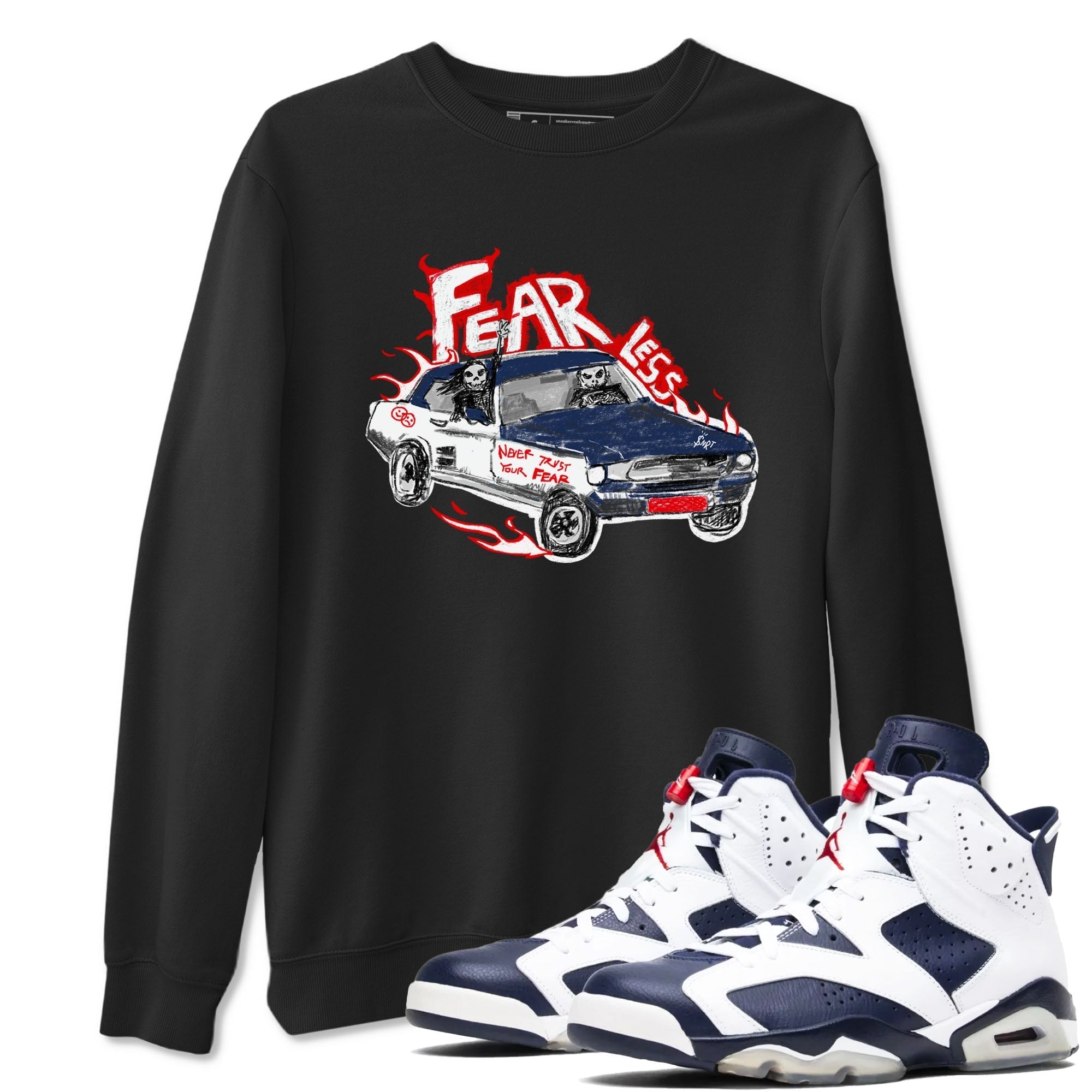 Fearless Car snkmatch Tees - Air Jordan 6 White And Midnight Navy