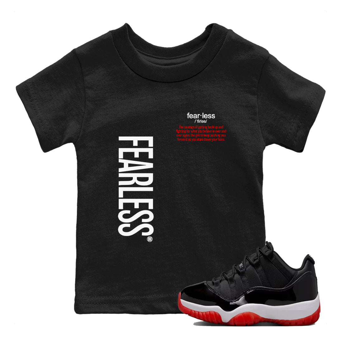 Fearless Definition snkmatch Tees Kids - Air Jordan 11 Bred