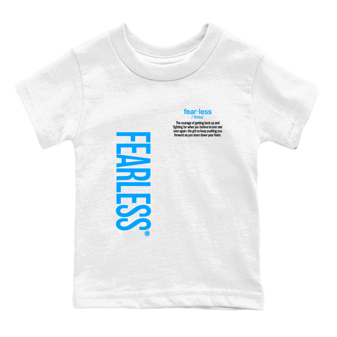 Fearless Definition snkmatch Tees Kids - Air Jordan 12 White and University Blue