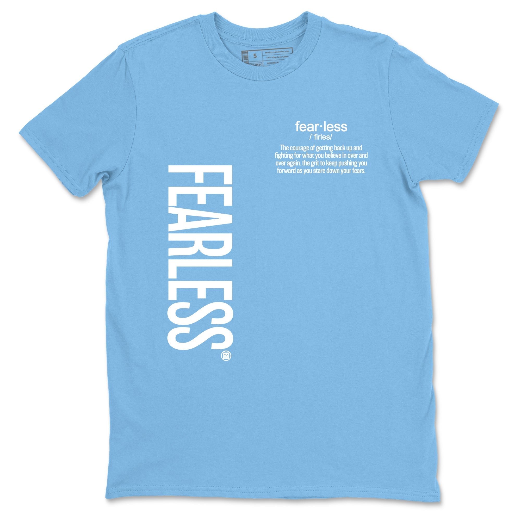 Fearless Definition snkmatch Tees - Air Jordan 12 White and University Blue