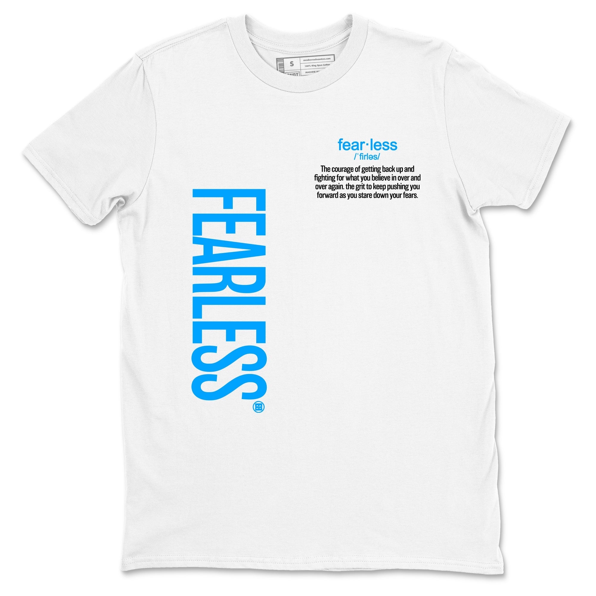 Fearless Definition snkmatch Tees - Air Jordan 12 White and University Blue