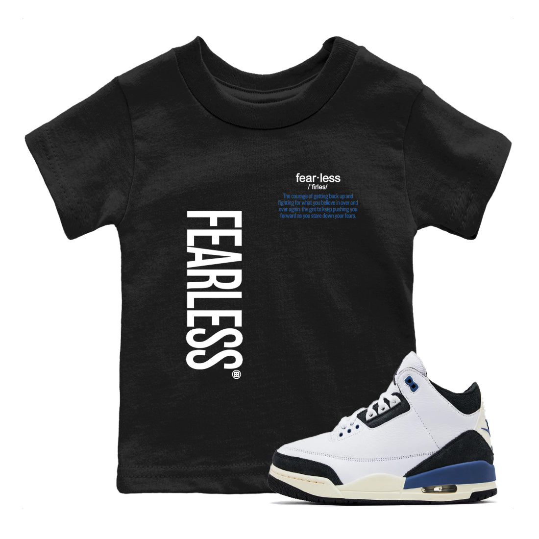 Fearless Definition snkmatch Tees Kids - Air Jordan 3 A Ma Maniere x Diffused Blue
