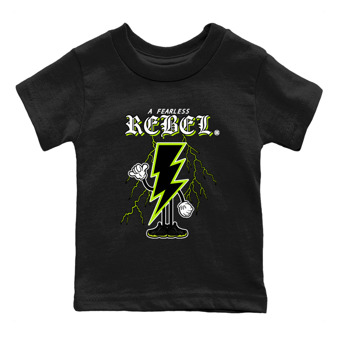 Fearless Rebel snkmatch Tees Kids - Air Foamposite One Black Volt