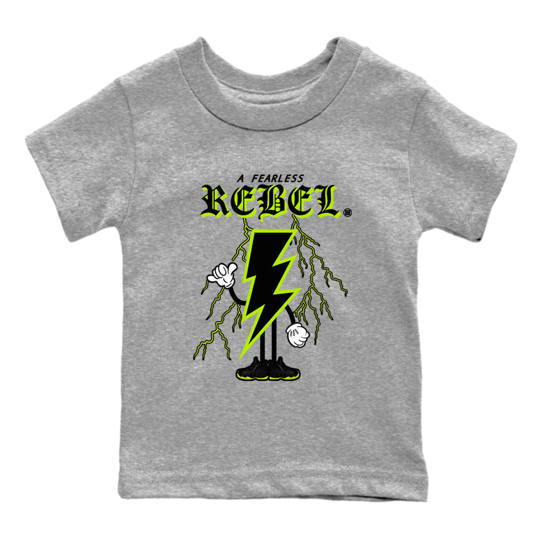 Fearless Rebel snkmatch Tees Kids - Air Foamposite One Black Volt
