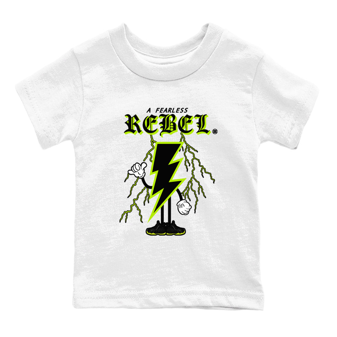 Fearless Rebel snkmatch Tees Kids - Air Foamposite One Black Volt