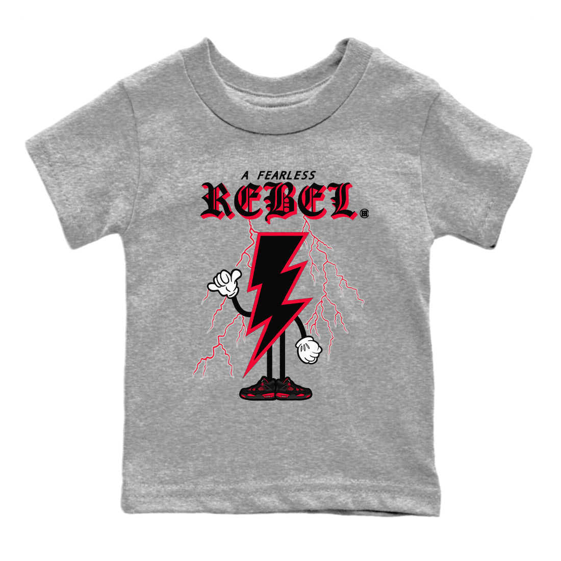 Fearless Rebel Kids Tops - Air Jordan 4 Red Thunder