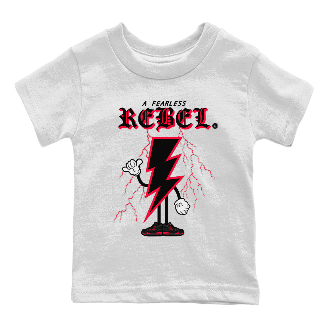 Fearless Rebel Kids Tops - Air Jordan 4 Red Thunder