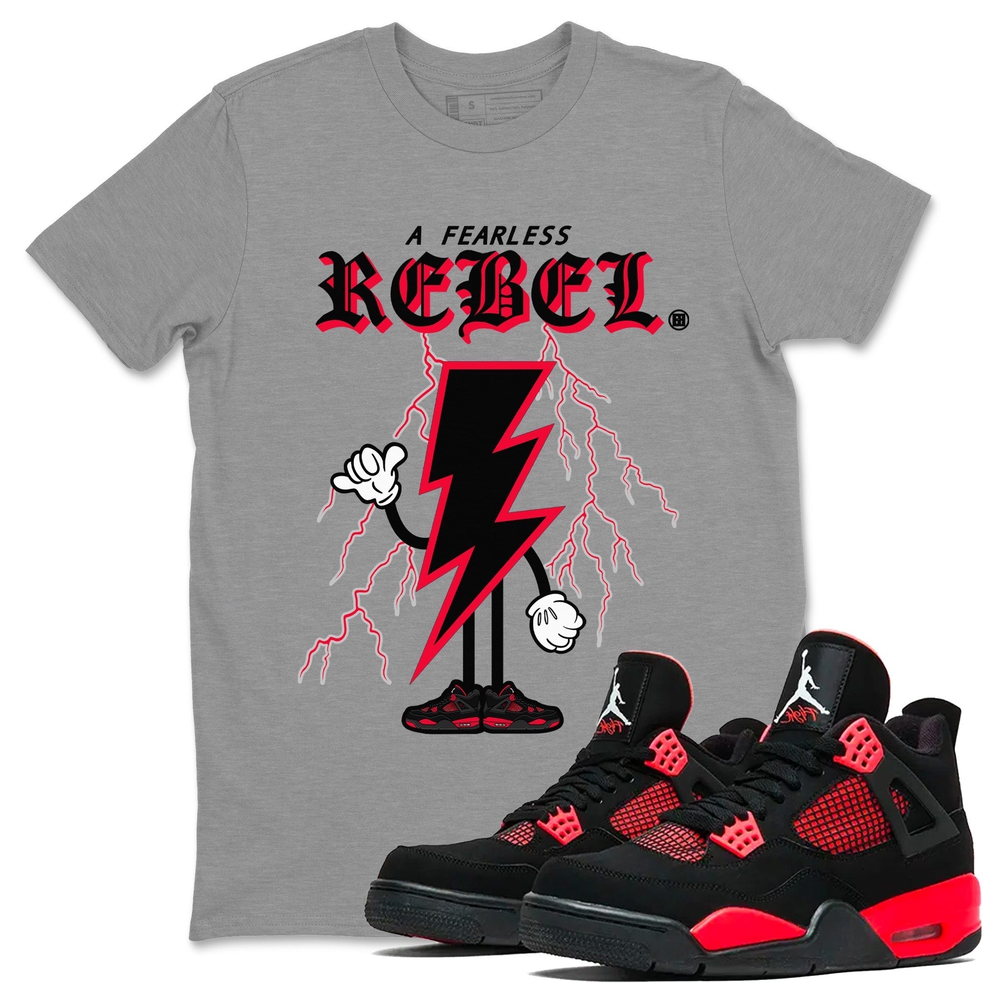 Fearless Rebel Unisex Tops - Air Jordan 4 Red Thunder