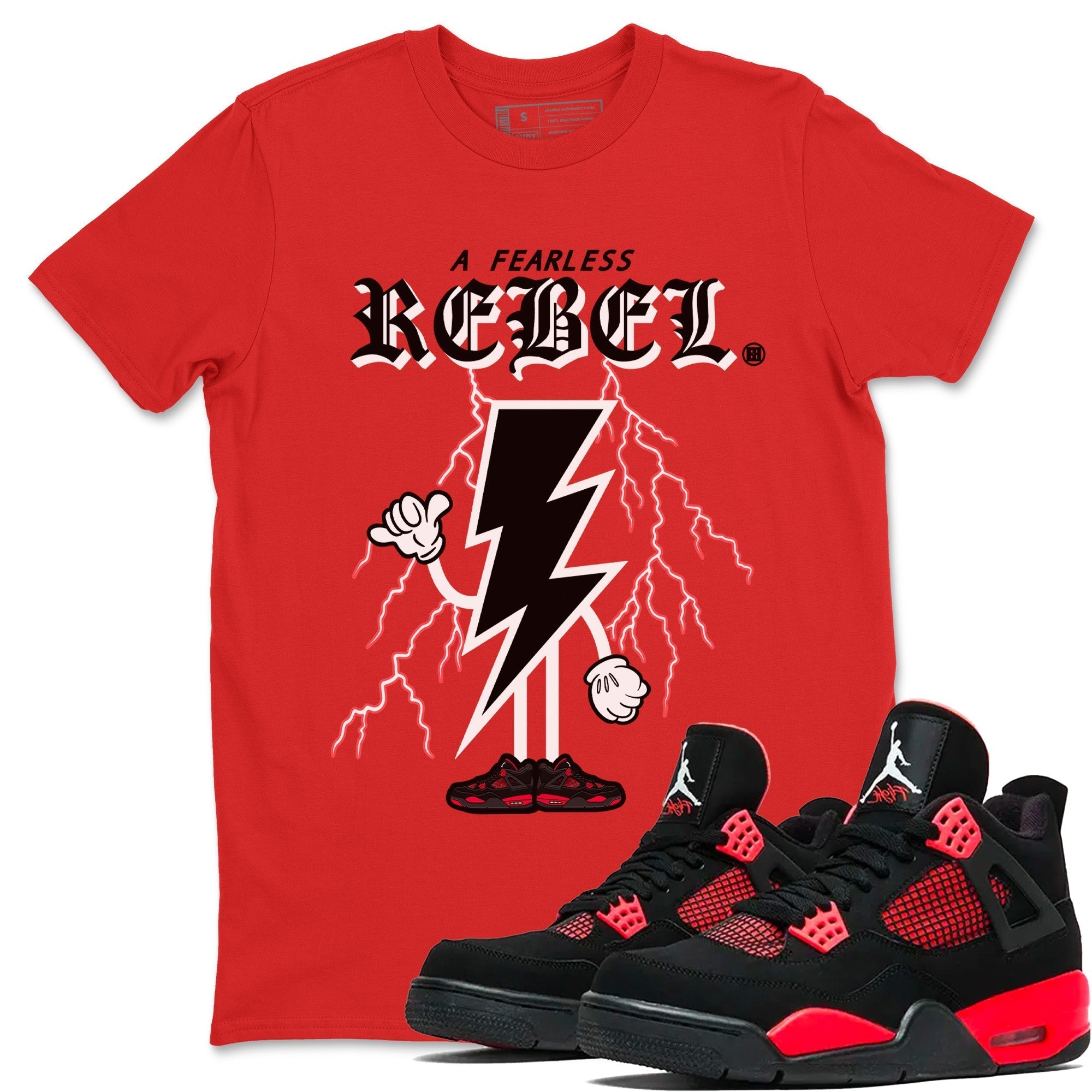 Fearless Rebel Unisex Tops - Air Jordan 4 Red Thunder