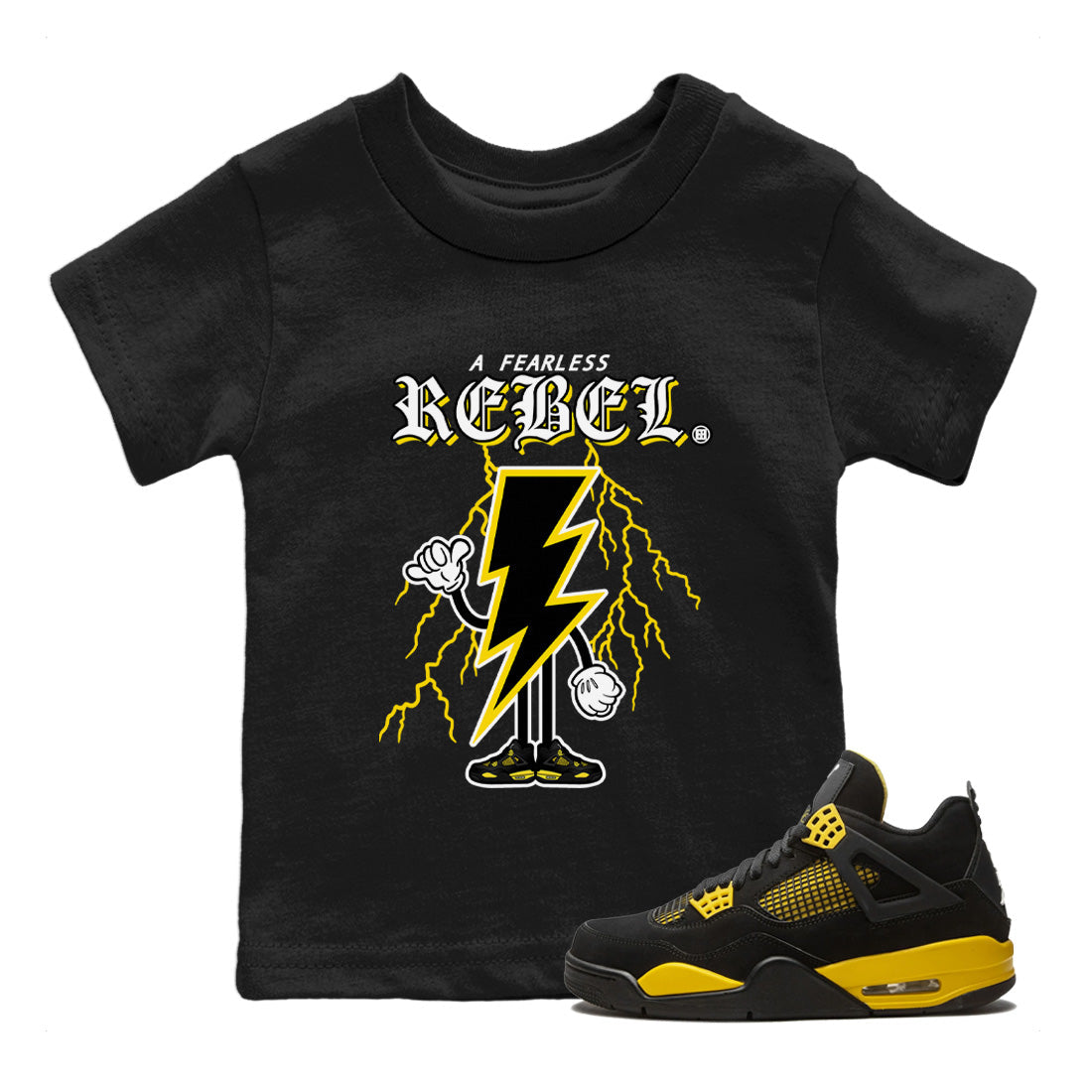 Fearless Rebel Kids Tops - Air Jordan 4 Thunder