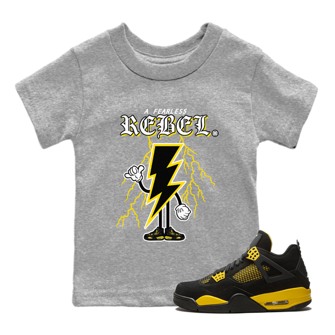 Fearless Rebel Kids Tops - Air Jordan 4 Thunder
