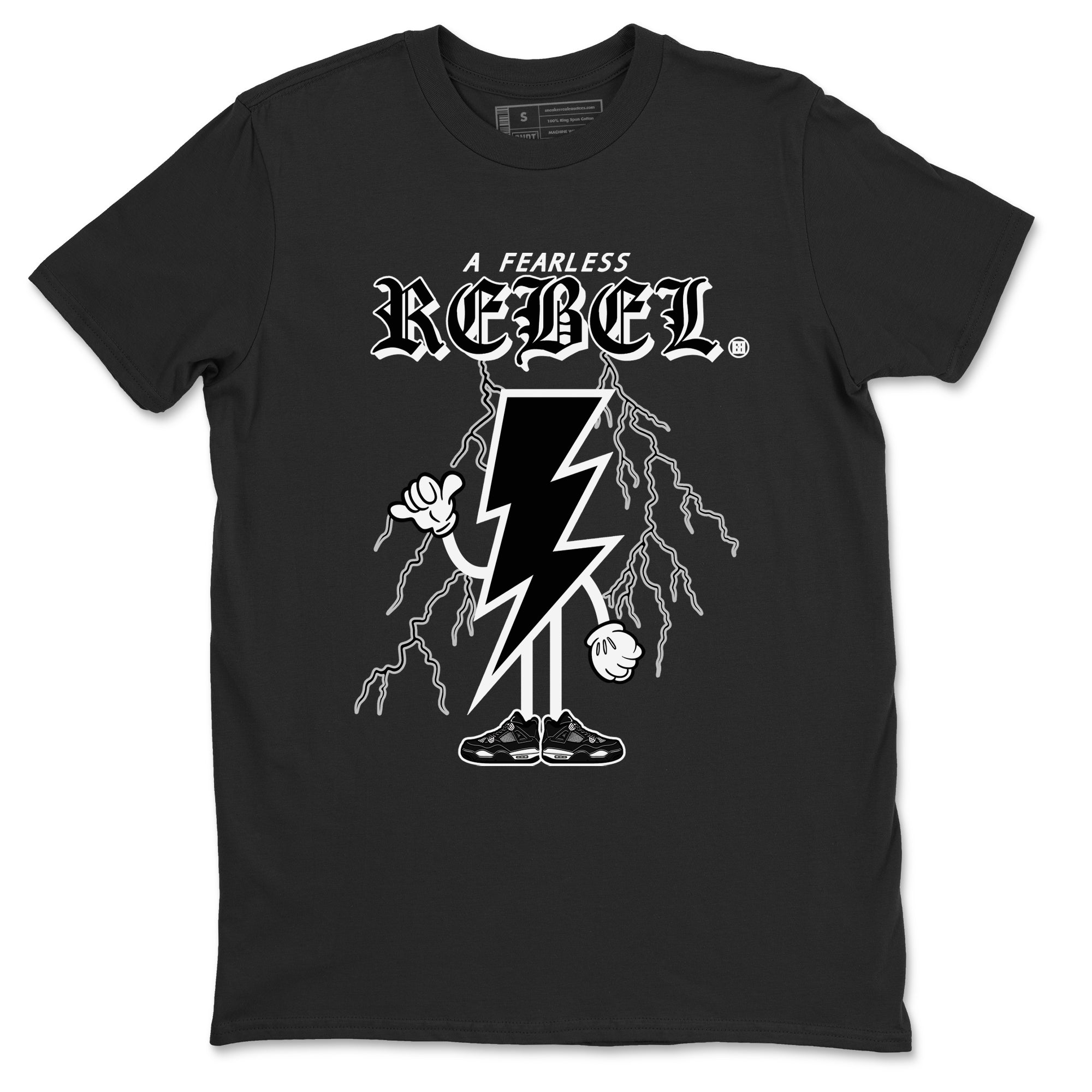Fearless Rebel snkmatch Tees - Air Jordan 4 White Thunder